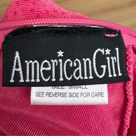 American Girl Size Small Pink Sparkle Dance Ice Skater Twirl Long Sleeve Dress - Picture 9 of 10